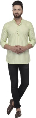 ABH Lifestyle Men Solid Straight Kurta(Light Green)