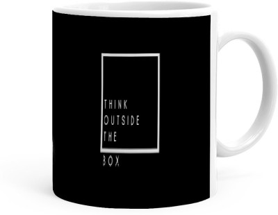 Kesri Gifts Think Outside Tha Box Theme(kg-jan-13133P) Ceramic Coffee Mug(325 ml)