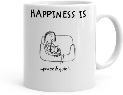 Kesri Gifts Happiness Is Peace And Quite Theme(kg-jan-07478P) Ceramic Coffee Mug(325 ml)