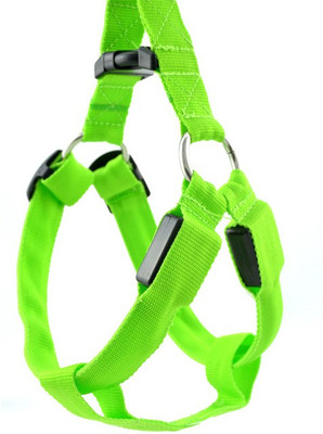 Nema Dog LED Harness Flashing Light 3 Mode - Green - Extra Large Dog Reflective and LED Harness(Extra Large, Green)