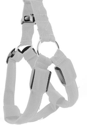 Nema Dog LED Harness Flashing Light 3 Mode - White - Large Dog Reflective and LED Harness(Large, White)
