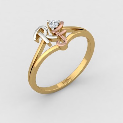 ShipJewel RF Letter Ring-18KT Gold-6 18kt Diamond Yellow Gold ring