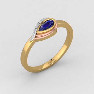 ShipJewel Dropped Azure Ring-18KT Gold-6 18kt Diamond, Sapphire Yellow Gold ring