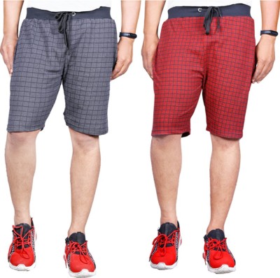 Knit Vey Striped Men Reversible Multicolor Basic Shorts