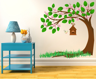 Wallzone 80 cm Tree Removable Sticker(Pack of 1)
