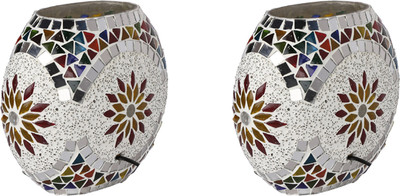 AFAST Hand Decorative Colorful Oval Shape Table Lamp Table Lamp(25 cm, Multicolor)