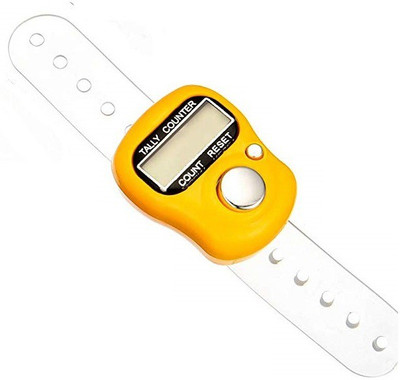 VOLTegIC ® Resettable 5 Digit Mini LCD Electronic Finger Digital Display Counter Hand Tally Digital Tally Counter(Yellow Pack of 1)