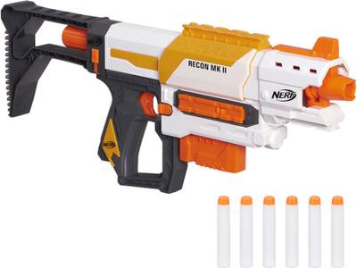 Nerf Modulus Recon MKII Blaster,with Customizing Stock and Barrel Extension Guns &amp; Darts  (Multicolor)