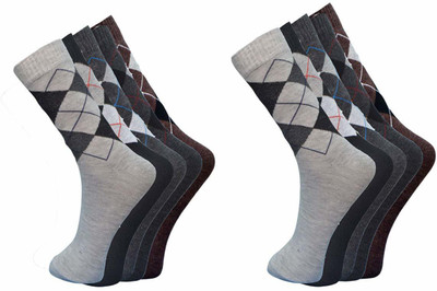 PinKit Men Argyle Mid-Calf/Crew(Pack of 10)