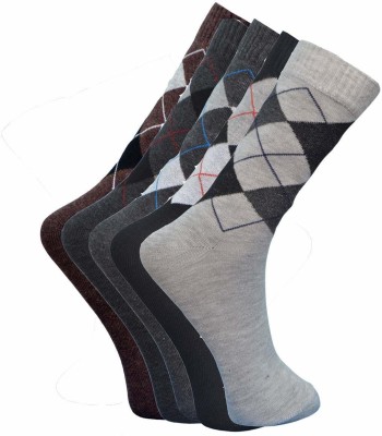 PinKit Men Argyle Mid-Calf/Crew(Pack of 5)