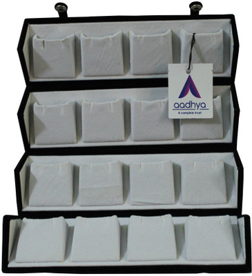 Aadhya 16 pair earring stuids storage box Vanity Box(Black)