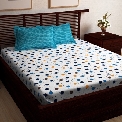 Story@home 120 TC Cotton Double Printed Bedsheet(Pack of 1, Blue)