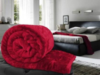 FUBAR Floral Double Mink Blanket for  Heavy Winter(Polyester, Maroon)