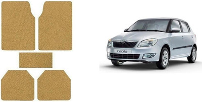 Autofetch Rubber Standard Mat For  Skoda Fabia(Beige)