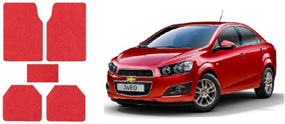 Autofetch Rubber Standard Mat For  Chevrolet Aveo(Red)