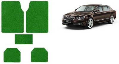 Autofetch Rubber Standard Mat For  Skoda Superb(Green)