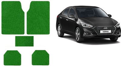 Autofetch Rubber Standard Mat For  Hyundai Verna(Green)