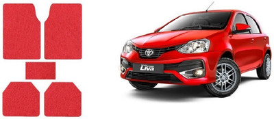 Autofetch Rubber Standard Mat For  Toyota Etios Liva(Red)