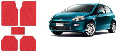 Autofetch Rubber Standard Mat For  Fiat Grand Punto(Red)