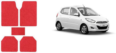 Autofetch Rubber Standard Mat For  Hyundai i10(Red)