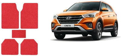 Autofetch Rubber Standard Mat For  Hyundai Creta(Red)