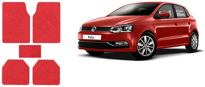 Autofetch Rubber Standard Mat For  Volkswagen Polo(Red)