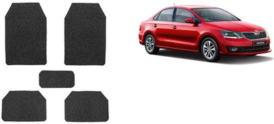 Autofetch Rubber Standard Mat For  Skoda Rapid(Black)
