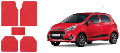 Autofetch Rubber Standard Mat For  Hyundai Grand i10(Red)