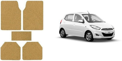 Autofetch Rubber Standard Mat For  Hyundai i10(Beige)