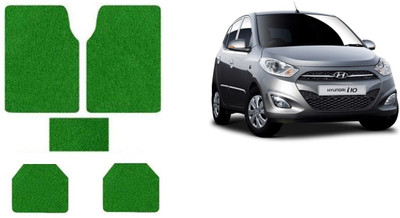 Autofetch Rubber Standard Mat For  Hyundai i10 Active(Green)