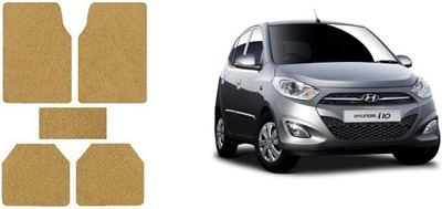 Autofetch Rubber Standard Mat For  Hyundai i10 Active(Beige)