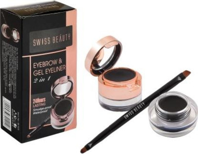 SWISS BEAUTY 2In1 Gel Eyeliner & Eyebrow Powder 24Hrs Smudge-Proof 3g+ 4g...