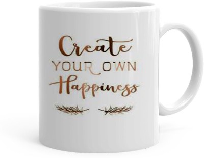 Kesri Gifts Create Your Happiness Theme(kg-jan-12518P) Ceramic Coffee Mug(325 ml)