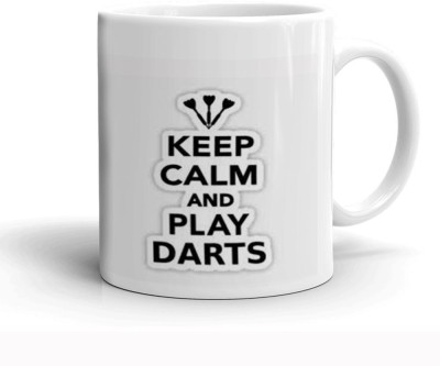 Kesri Gifts Keep Calm And Play Darts Theme(kg-jan-1904P) Ceramic Coffee Mug(325 ml)