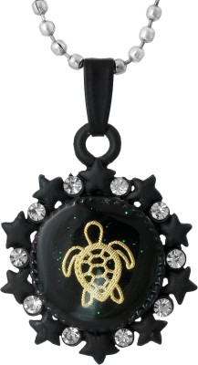 MissMister Brass Black satin finish Gold tortoise engraved CZ star shape Pendant Men Women Rhodium Cubic Zirconia Brass Pendant