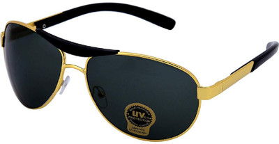 Silver Kartz Oval Sunglasses(Green)