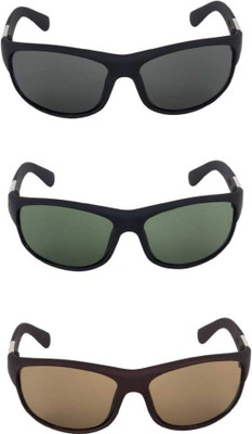 hipe Sports Sunglasses(For Men & Women, Black, Brown, Green)