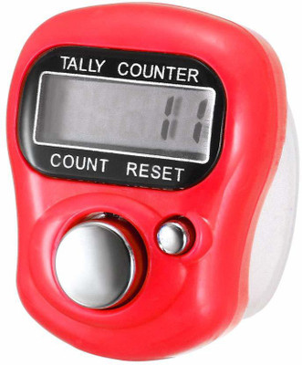 RHONNIUM ™ Digital LCD Electronic Finger Hand Ring Knitting Row Tally Counter Digital Tally Counter(Red Pack of 1)