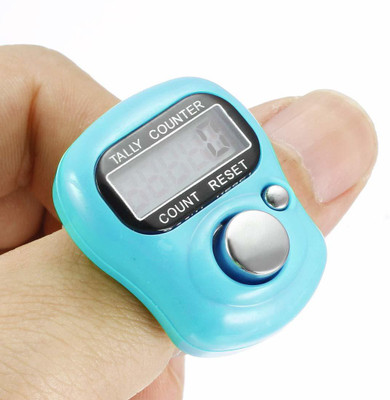 RHONNIUM ® Resettable 5 Digit LCD Electronic Finger Counter Hand Tally Digital Tally Counter(Blue Pack of 1)