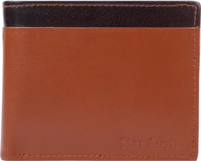 Star Austin Men Brown Genuine Leather Wallet(7 Card Slots)