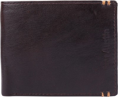 Star Austin Men Brown Genuine Leather Wallet(7 Card Slots)