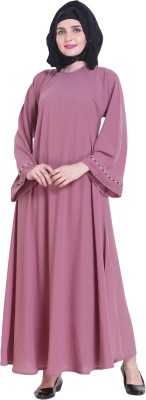 ARoohSa Crepe Abaya With Hijab(Pink)