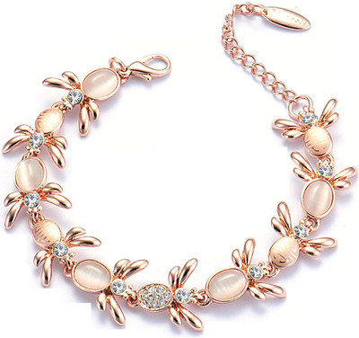 Om Jewells Alloy Crystal Gold-plated Bracelet