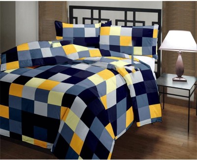 SECREATIONS Checkered Double Dohar for  Mild Winter(Poly Cotton, Multicolor)