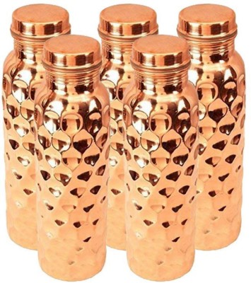 Shri Abhinandan Copper Designer Bottle, 5 Set 5000 ml Bottle(Pack of 5, Brown, Copper)