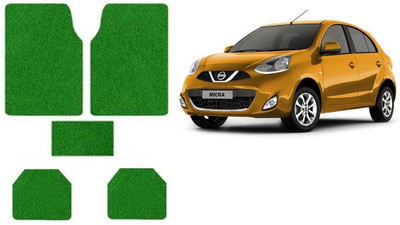 Autofetch Rubber Standard Mat For  Nissan Micra(Green)