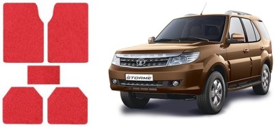 Autofetch Rubber Standard Mat For  Tata Safari Storme(Red)