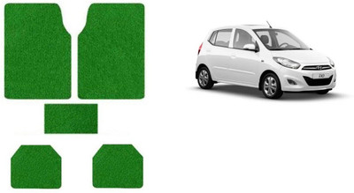 Autofetch Rubber Standard Mat For  Hyundai i10(Green)