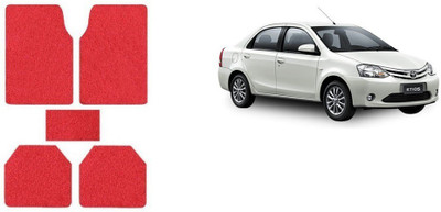 Autofetch Rubber Standard Mat For  Toyota Etios(Red)