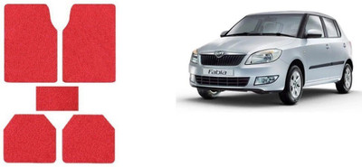 Autofetch Rubber Standard Mat For  Skoda Fabia(Red)